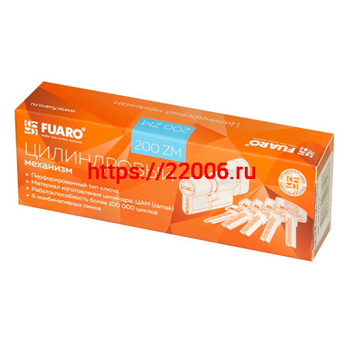Цилиндровый Fuaro (Фуаро) механизм (200 ZM/90) 2000ZMKnob90(35+10+45) CP хром 5Key с вертушкой фото 2