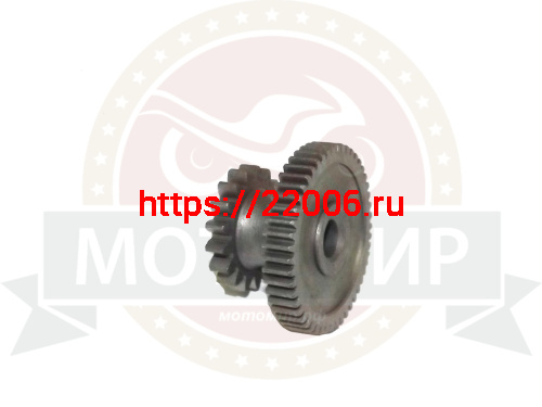 Шестерня эл. стартера двойная GY6 125/150  49Z-17Z (отв. d10мм) (052QMI0-090000300) (НАБОР) фото 2