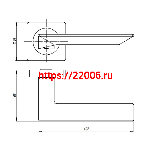 Ручка Ajax (Аякс) раздельная K.JK51.ULTRA (ULTRA JK) GR-23 графит фото 2