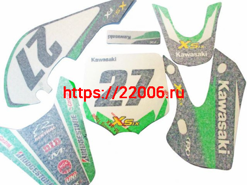 Комплект наклеек на кроссовый мотоцикл KLX Kawasaki
