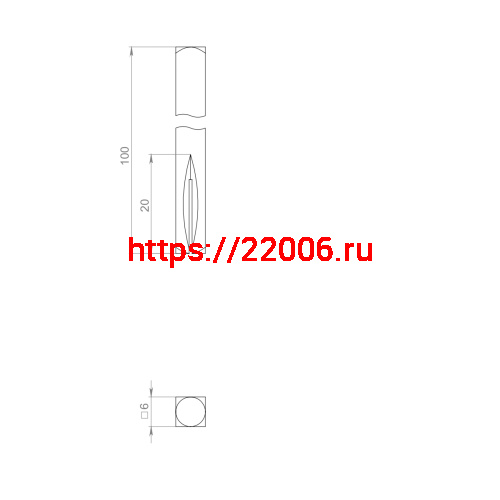 Квадрат Ajax (Аякс) для ручек поворотных Spindle 6х100 мм фото 2 Квадрат Ajax (Аякс) для ручек поворотных Spindle 6х100 мм фото 2