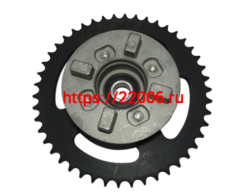 Звезда 46 зуб. (428) (d54mm - 4 x 49mm) цепи, задняя Альфа в сборе с основанием Звезда 46 зуб. (428) (d54mm - 4 x 49mm) цепи, задняя Альфа в сборе с основанием