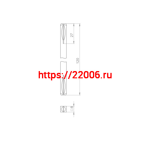 Квадрат Ajax (Аякс) для ручек Spindle 8х120 мм фото 2 Квадрат Ajax (Аякс) для ручек Spindle 8х120 мм фото 2
