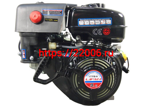 Двигатель LIFAN  9 л.с. 177F-BH (вал d25 мм) с редуктором 1:6