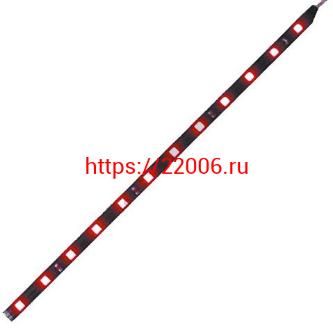 Подсветка светодиодная полоса (1 штука) 12SMD красный L=300 мм Подсветка светодиодная полоса (1 штука) 12SMD красный L=300 мм