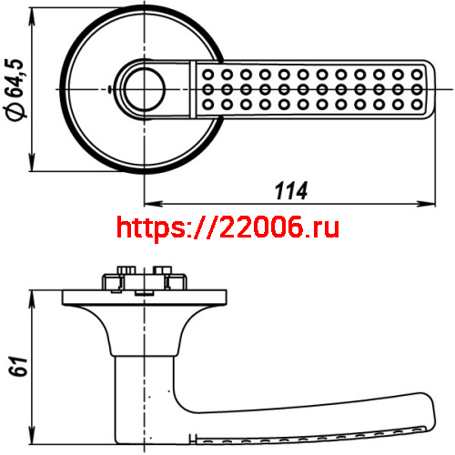 Ручка Punto (Пунто) защелка DK626 AC-ET (6026 AC-E) (кл./фик.) медь фото 3