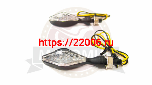 Боковой фонарь (LED) (компл. - 1 пар) 002-1 черный, ромбовидный
