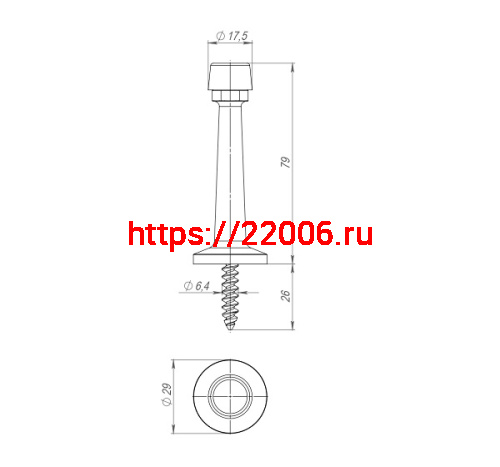 Упор Fuaro (Фуаро) дверной настенный STOPPER/15 (DS-15) AB бронза фото 3