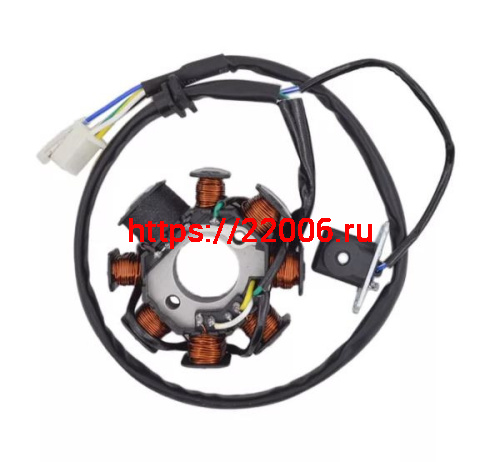 Статор генератора 152QMI, 157QMJ 125/150сс 8 катушек Статор генератора 152QMI, 157QMJ 125/150сс 8 катушек