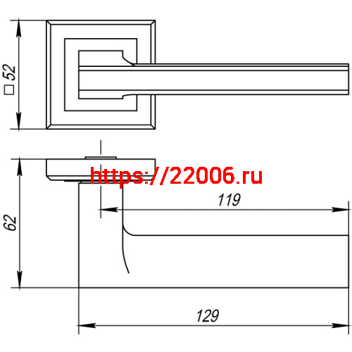 Ручка Punto (Пунто) раздельная K.QL52.BLADE (BLADE QL) GR/CP-23 графит/хром фото 2 Ручка Punto (Пунто) раздельная K.QL52.BLADE (BLADE QL) GR/CP-23 графит/хром фото 2