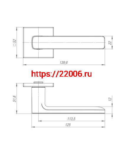 Ручка Punto (Пунто) раздельная K.ARC.Q52.VIVA GR-23 графит фото 3