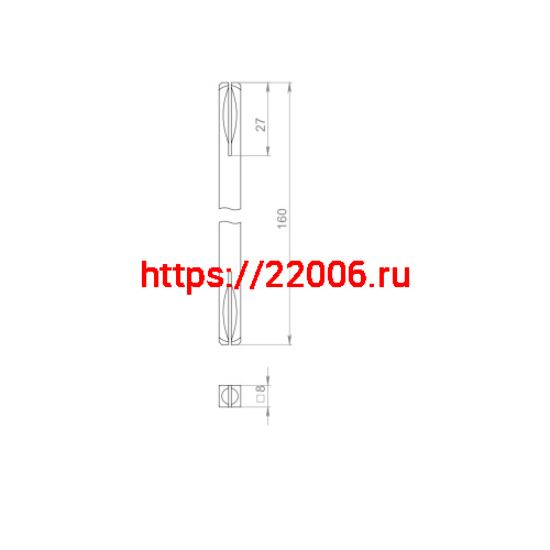 Квадрат Ajax (Аякс) для ручек Spindle 8х160 мм фото 2