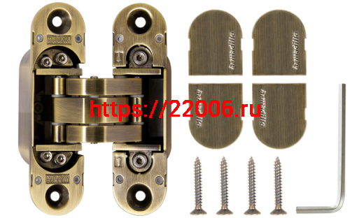 Петля Armadillo (Армадилло) скрытой установки U3D6000 AB (11160UN3D) бронза фото 3