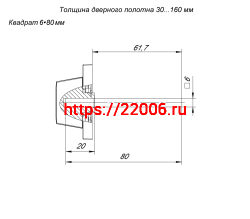Квадрат Armadillo (Армадилло) для ручек Spindle 6х80 фото 3 Квадрат Armadillo (Армадилло) для ручек Spindle 6х80 фото 3