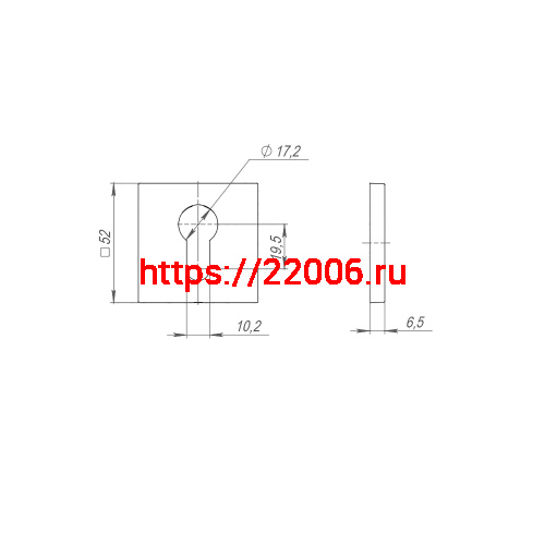 Накладка Ajax (Аякс) под цилиндр ET.K.JS51 (ET JS) SN-3 матовый никель фото 3