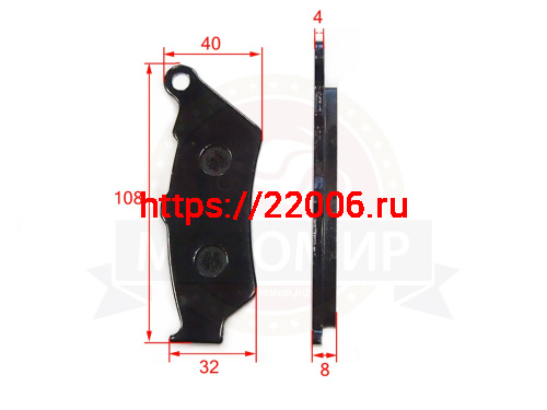 Колодки тормозные дисковые зад. HONDA (CB, NT, NX, SLR)  YAMAXA  DT125